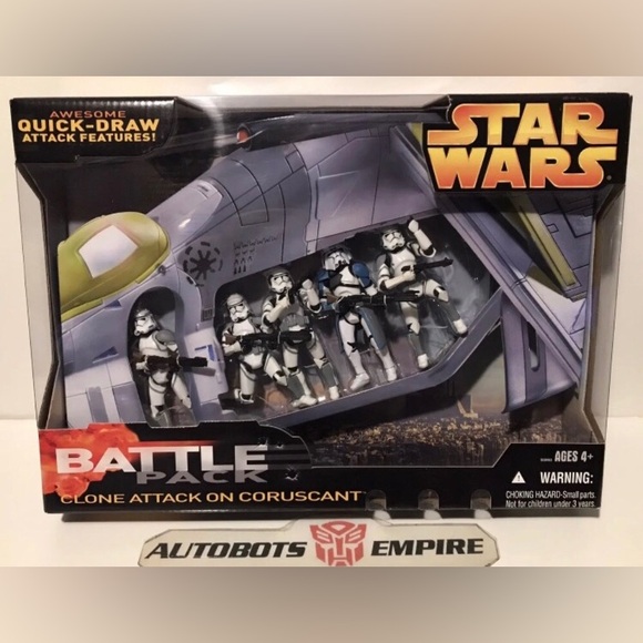 Vintage Hasbro Star Wars BATTLE PACK CLONE ATTACK ON CORUSCANT Toy Comic Lucas 1
